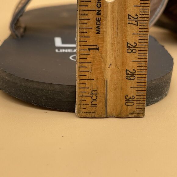 Linea Uomo Danton Leather Flip-Flops / Sandals Men's Size Large Brown Black - Picture 9 of 16